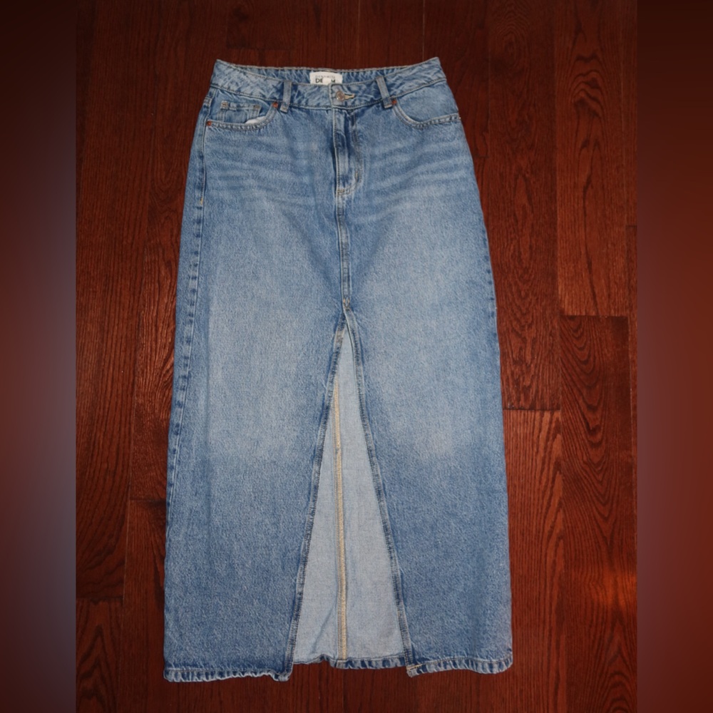 Dynamite | Denim Maxi Skirt with Front Slit - Picture 1 of 1
